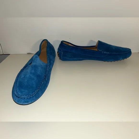 M.Gemi blue soft suede driving moccasins sz9.5 - Picture 2 of 10